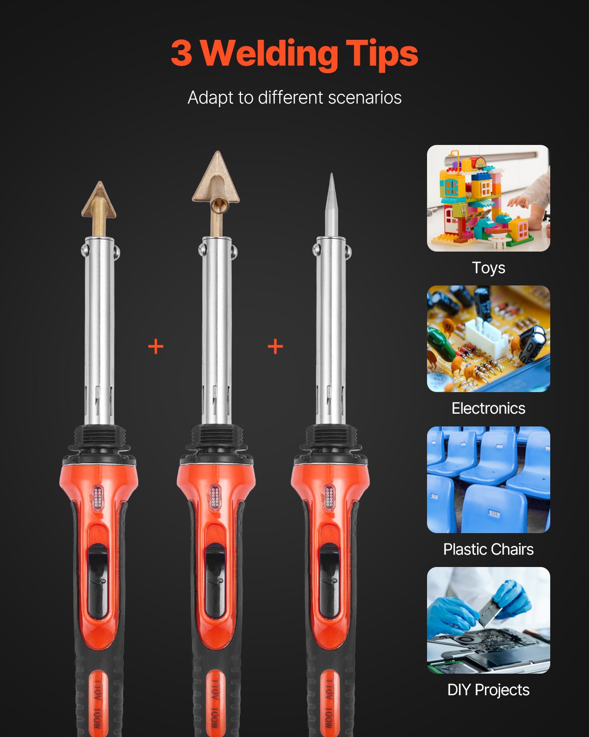 Plastic Welder Kit, 60W/100W Dual-Power Plastic Welding Soldering Iron With 3 Welding Tips And 20 Welding Rods, Professional Plastic Repair Welding Tool For Car Bumper, Kayaks, Toys, Electronics